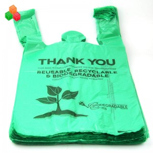 Logotipo personalizado de promoción de color no tóxico 100% compostable biodegradable pe + d2w rollo de bolsa de compras de basura de plástico