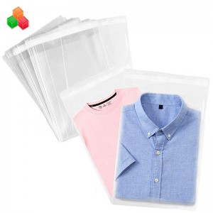 Bolsa de embalaje de prendas de plástico de sellado autoadhesivo transparente fuerte personalizado bolsas de plástico opp para ropa \/ camiseta \/ merienda